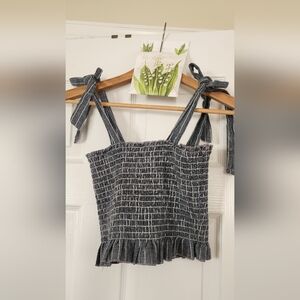 LA Hearts Blue and White Camisole